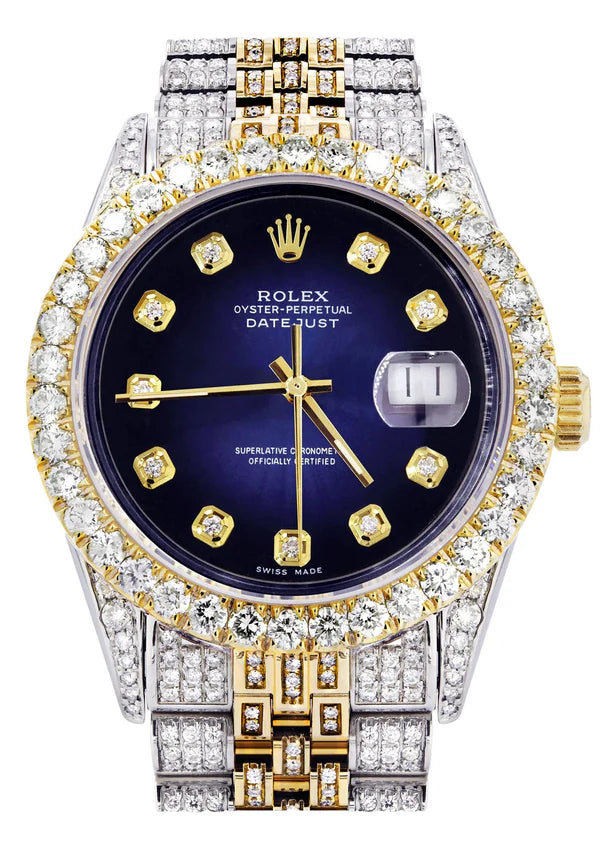 iced out rolex (blue face)